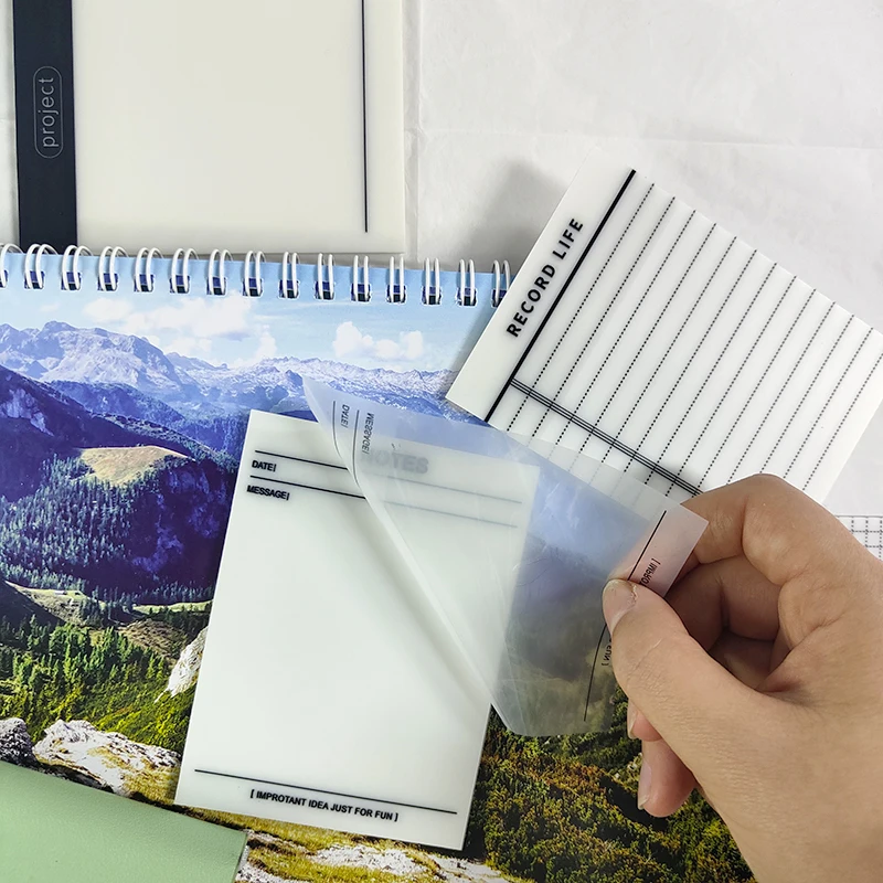 200 Sheets Transparent Waterproof Posted It Sticky Note Pads Notepads Posits for School Stationery Office Supplies 6