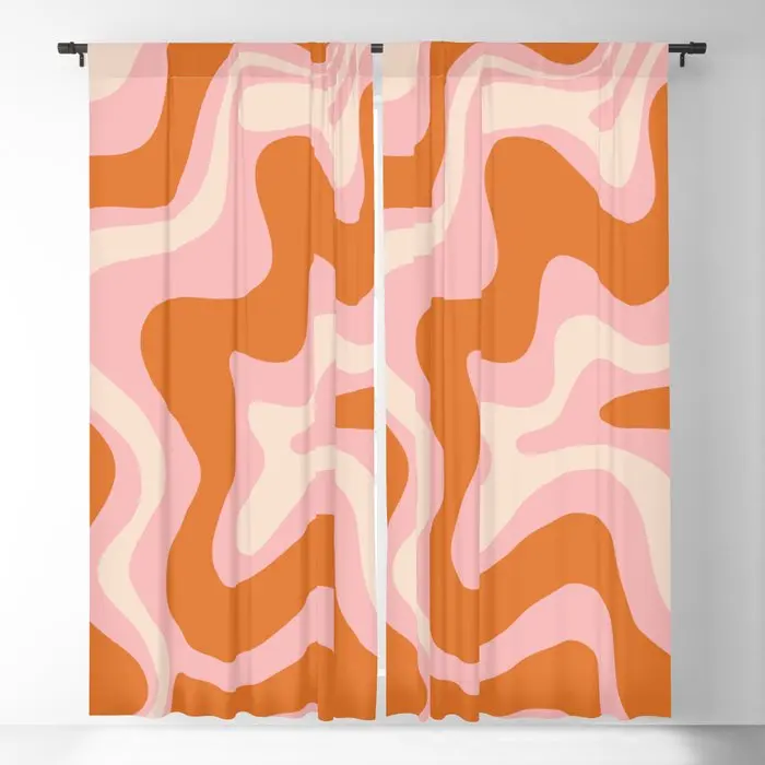 

Pink Orange Cream Abstract Swirl Blackout Curtains 3D Print Window Curtains for Bedroom Living Room Decor Window Treatments