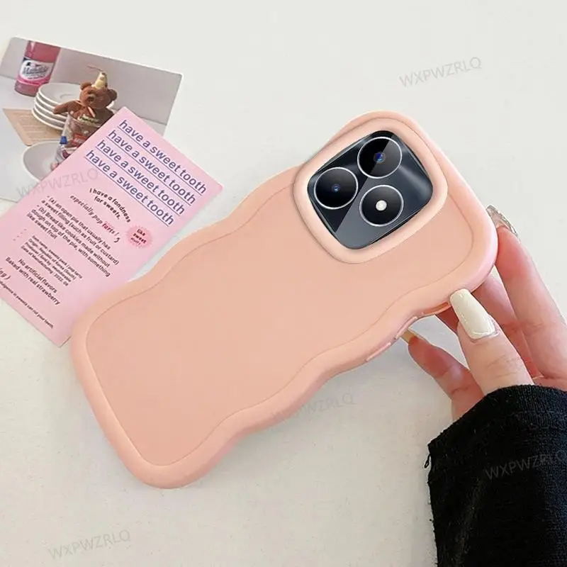 Solid Color Wave Silicone Shock-Absorbing Phone Case - Minimalist Design