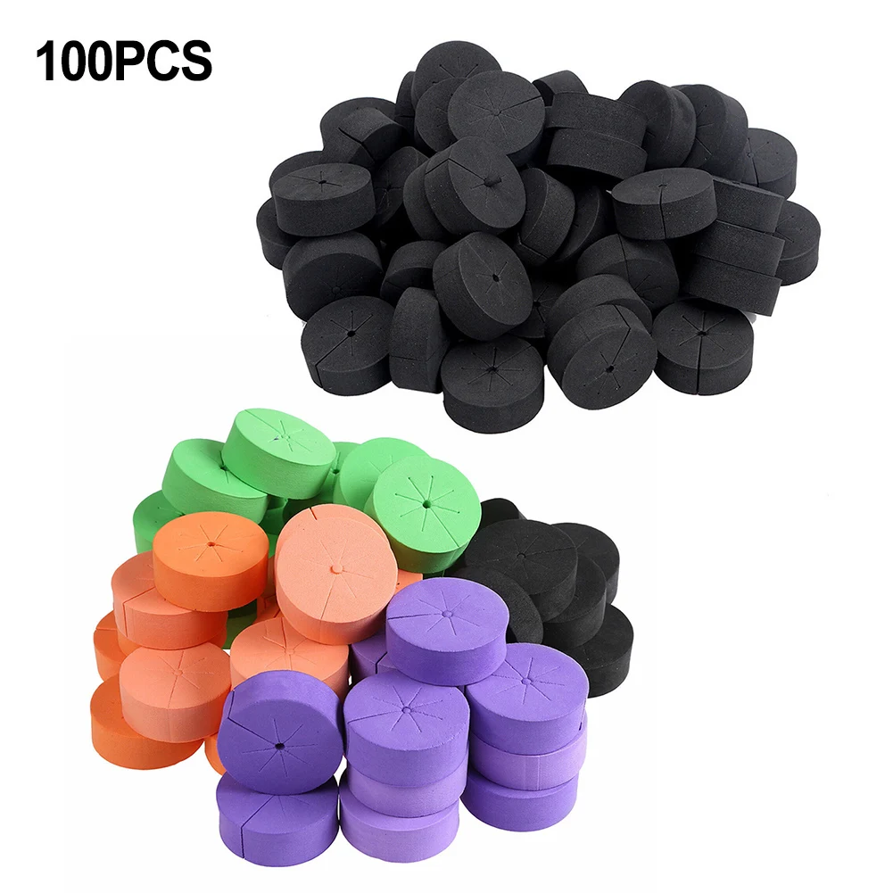 100Pcs Garden Clone Collars Neoprene Inserts Sponge Blocks For Hydroponics Pots Cultivation Root Fix Garden Planting Supplies