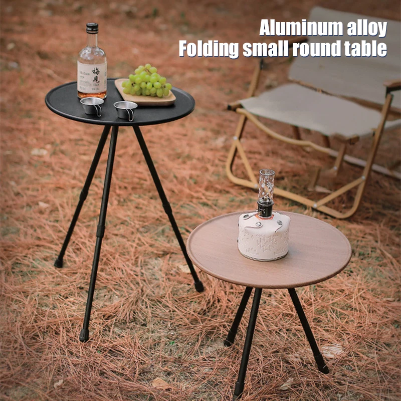 

Camping Folding Table Aluminum Alloy Outdoor Furniture Telescopic Adjustable Round Table Triangular Lightweight Desk for Camping