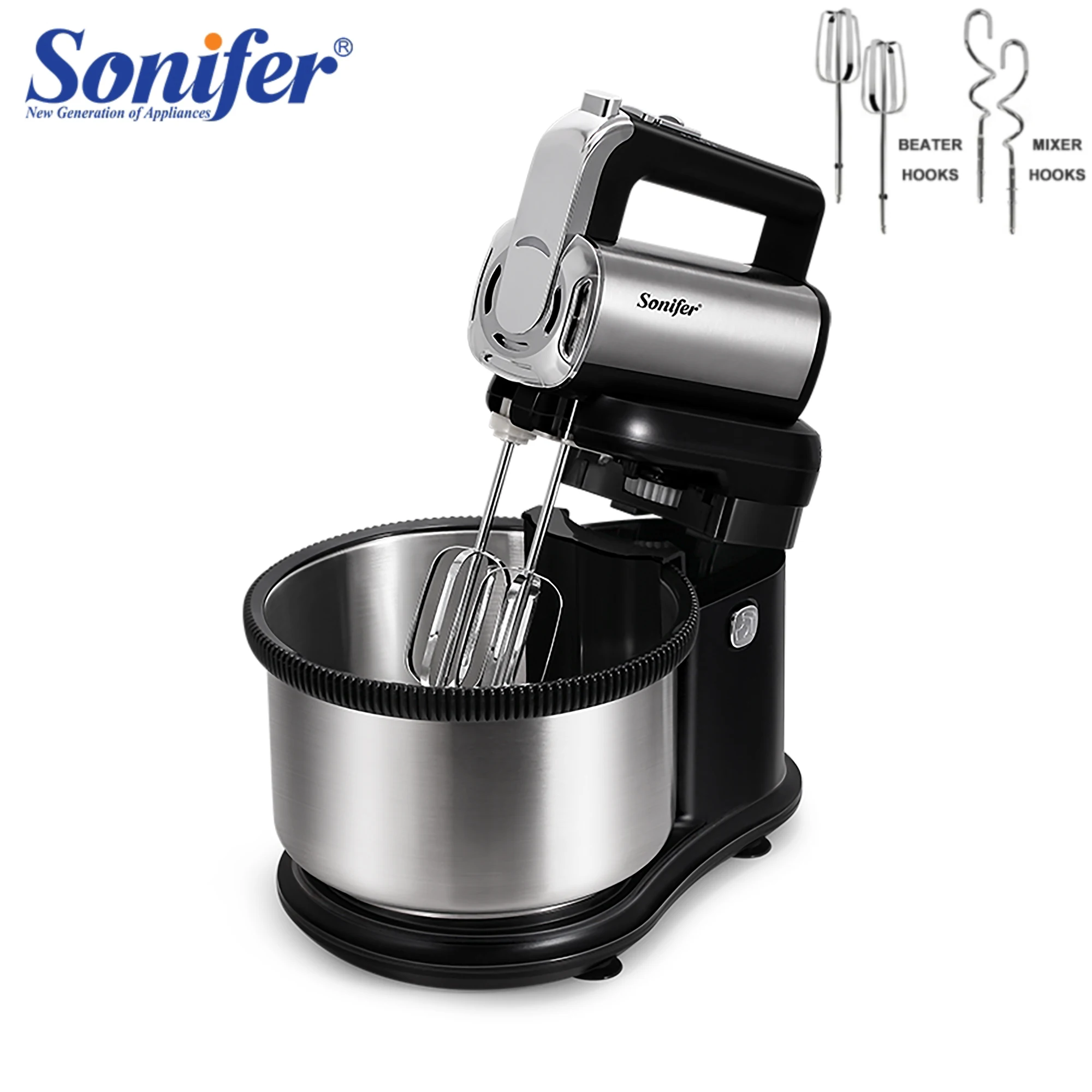 Sonifer Stand Mixer SF-7032, kecepatan dengan turbo switch - Main Image