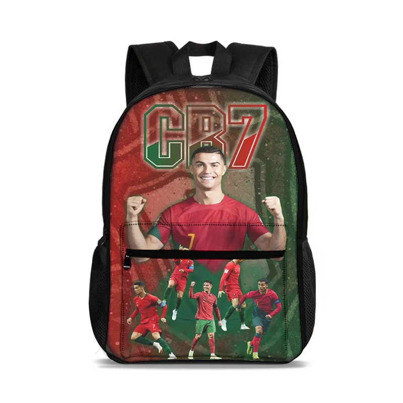Ronaldo Sport Mochila 47cm/18.5inch Large Capacity CR Backpack School Supplies Football Star School Bag for Boys Girls Best Gift 5