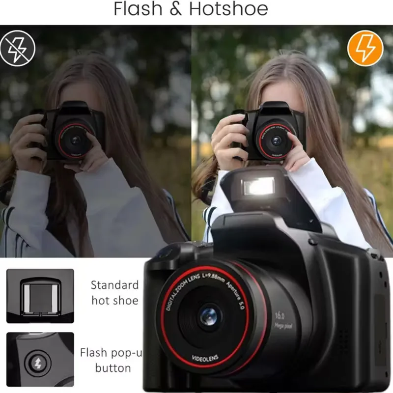 Fotocamera digitale Portatile Zoom 16X Videocamera Fotografia Teleobiettivo Fotocamera per studenti Principianti Fotografo professionista - Image 5