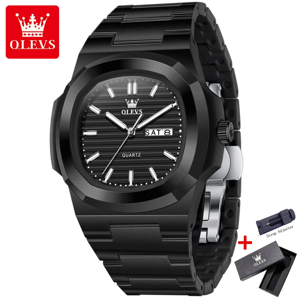 OLEVS 5627 ساعة كوارتز مضيئة فاخرة للرجال مقاومة ل...
