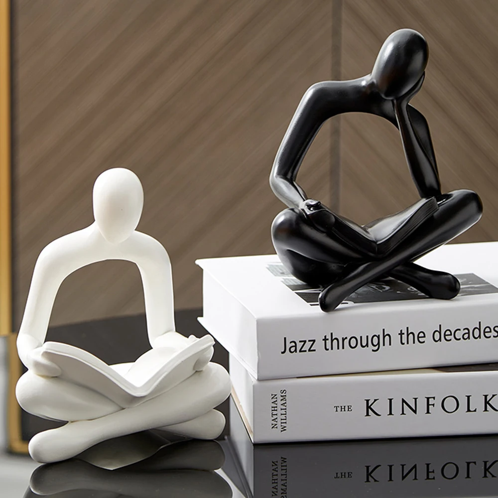 Nordic Home Decoration Abstract Thinker Statue Miniature Resin