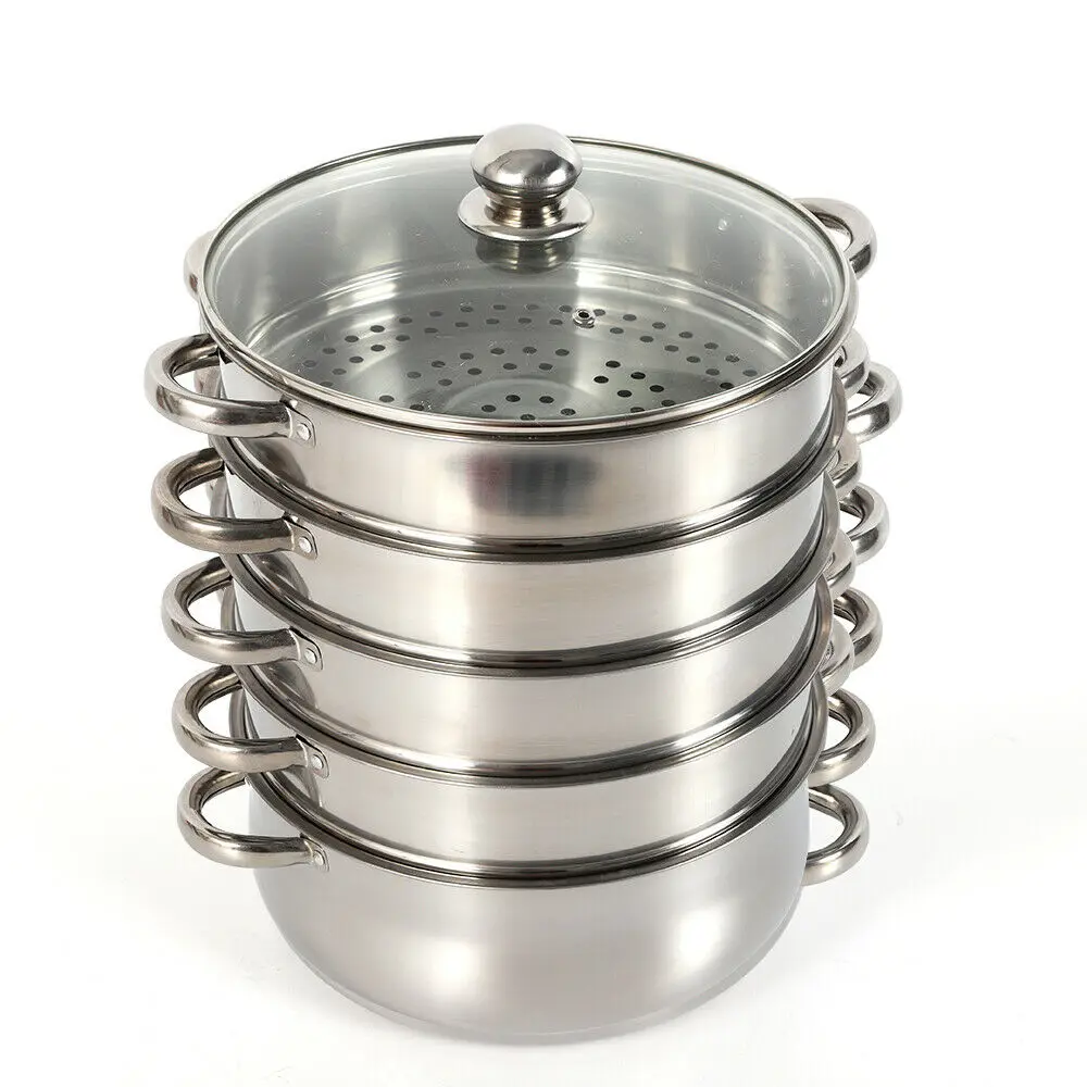 Multi-Function 5-Layer Stainless Steel Steamer 26cm/28cm/30cm Steamer for Cooking