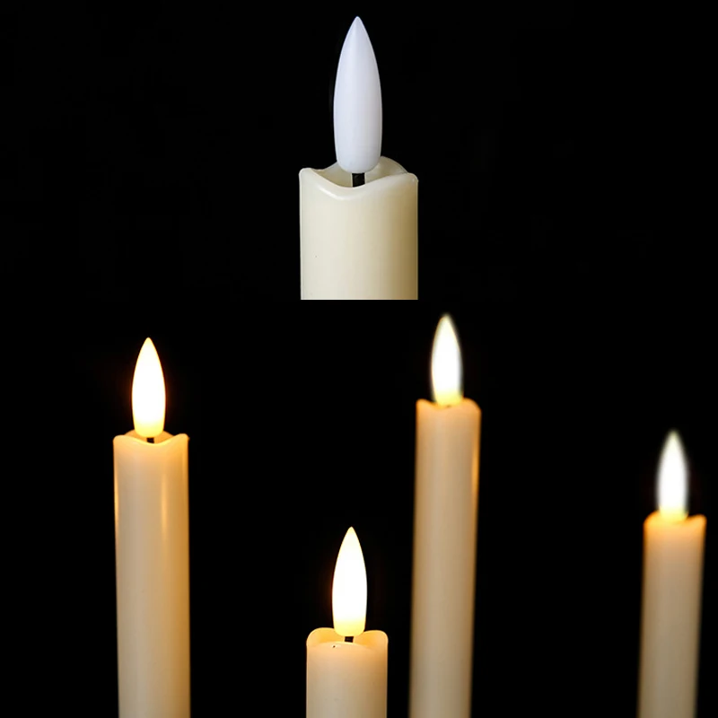 3x 25cm Candela elettrica a colonna gialla Flicker Lampada da tavolo per cena Telecomando Temporizzazione Lampada per atmosfera per festa di nozze Evento_voghion.com