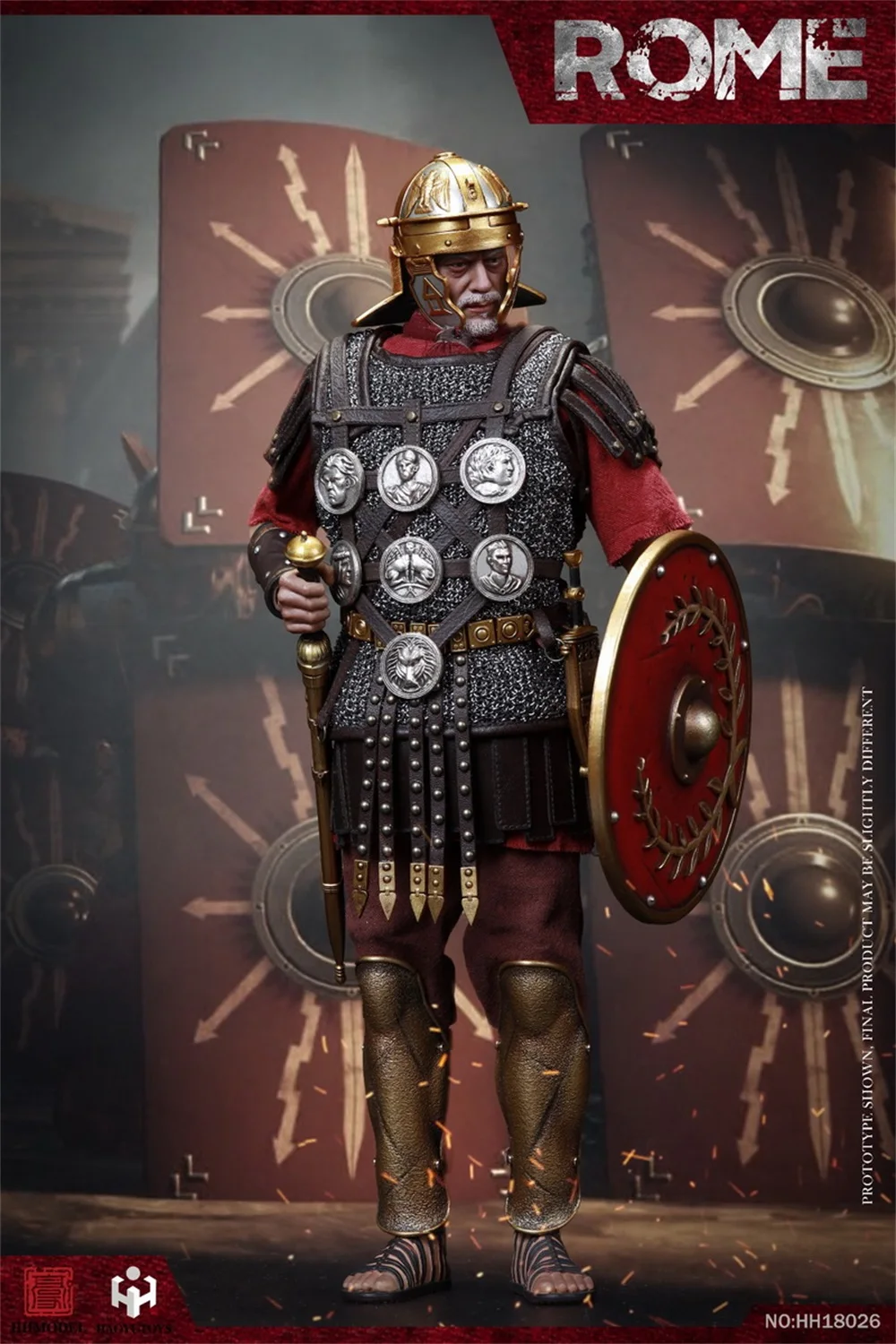 

HHMODEL HH18026 Scale 1/6 Roman Empire Legion Army Leather Material Chain Mail Vest Chest Medal Model For 12inch Action Figures