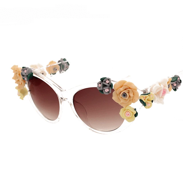 Dolce & Gabbana Transparent DG4292 Round Crystal Flowers Sunglasses