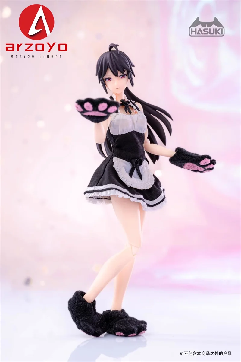 【匿名配送】HASUKI 1/12 メイド服&amp;キャットハンド セット Hasuki 1/12 CS010B Movable Figure Maid Outfit (Red) – USA