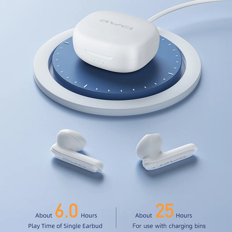 Awei T36Pro ENC Earphone Wireless Headphone Bluetooth 5.3 with Mic ENC Noise Cancellation HiFi True Wireless Earbud 300mAh