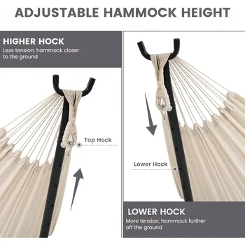 Double Hammock with 9ft Space-Saving Steel Stand Includes Portable Carrying Case, 450 Pounds Capacity 4