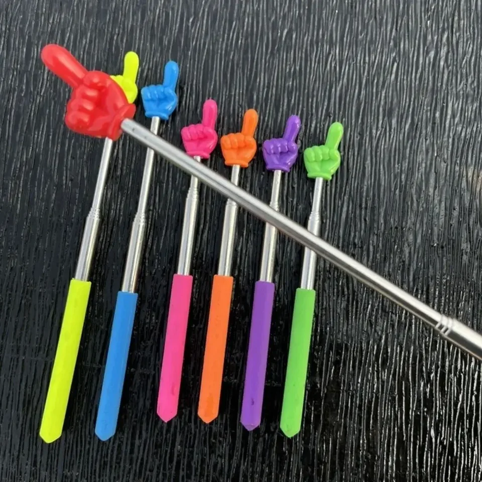 Telescopic Stainless Steel Teaching Pointer with Finger Design