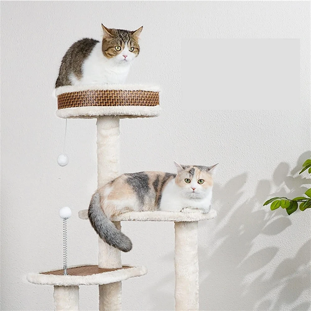 

Cat Climbing Frame Cat Nest 4 Seasons Universal Integrated Large Save Space Module Pillar Solid Wood Cat House Cat Pet Bed