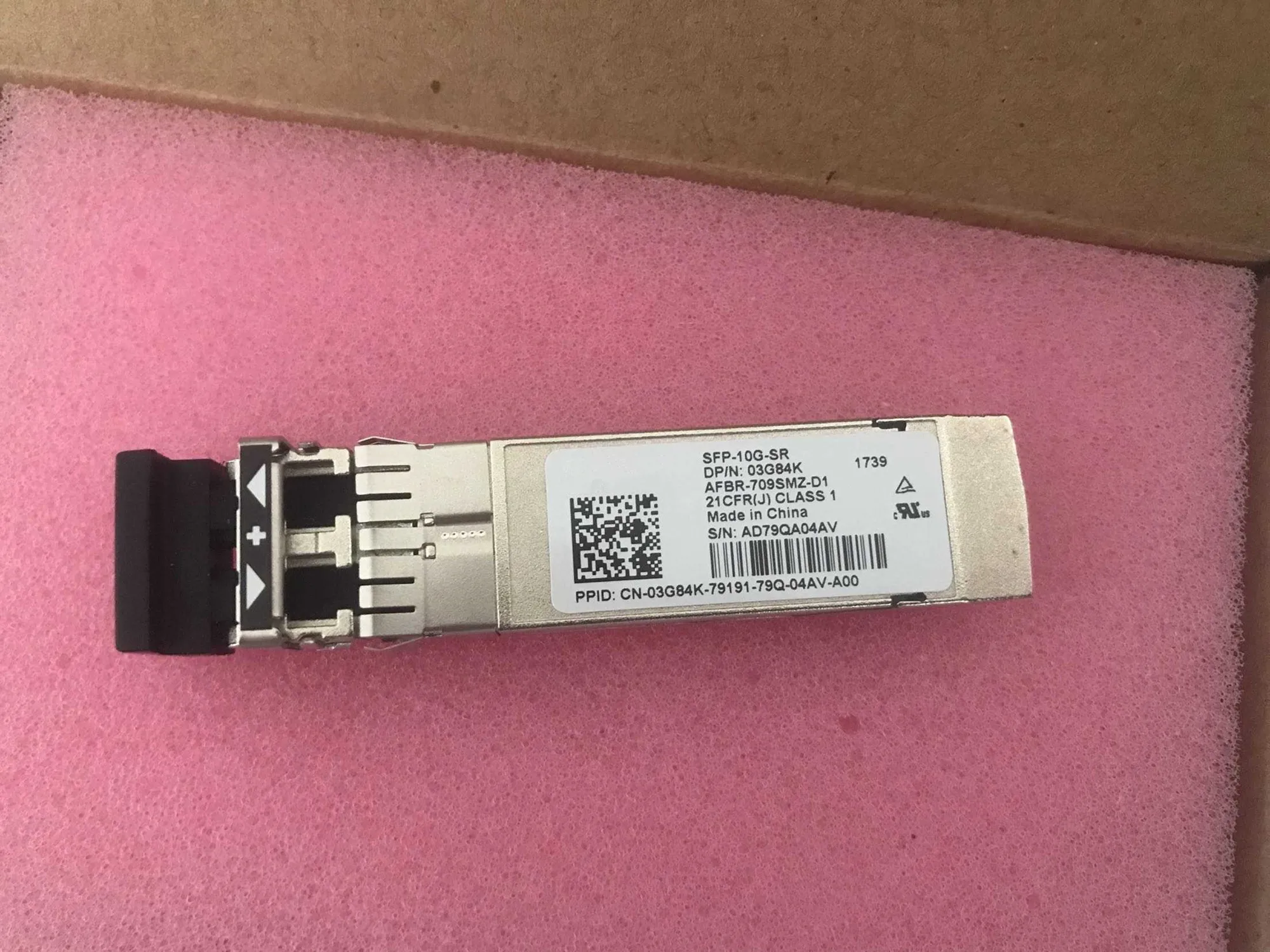 10G Module SFP/SFP-10G-SR AFBR-709SMZ-D1 03G84K 10Gbase-SR/850nm 300m 10g sfpTransceiver/10g network adapter general switch