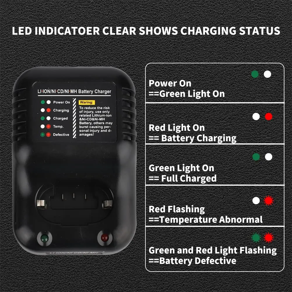 Battery Charger Replacement Battery Charger Dual Chemistry Tools Compatible with