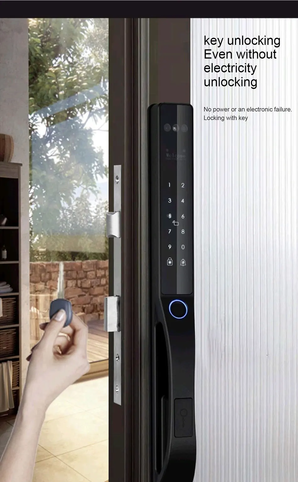 Waterproof Face Recognition Camera Fingerprint Lock TUYA WIFI APP RFID Card Code