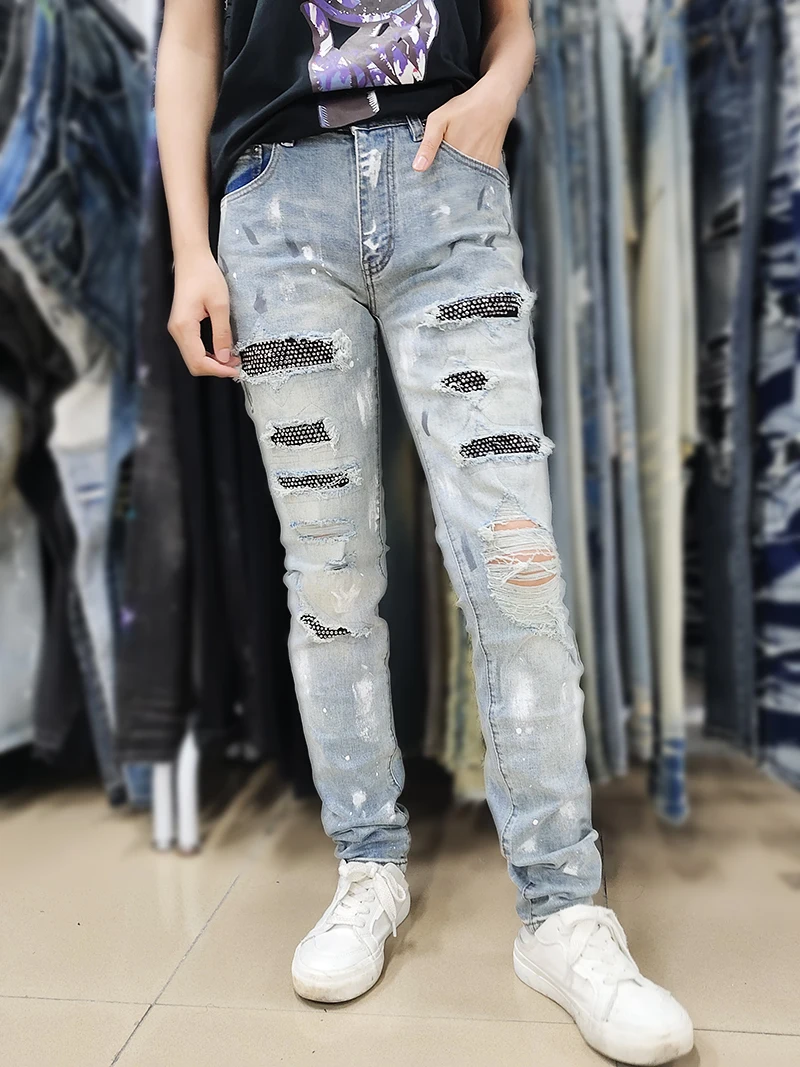 Damage Jeans Jeans Pant For Man Wholesale Damage Jeans Funky Style