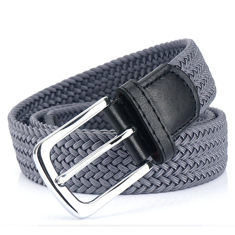 Fashion Nylon Belts For Men Women Zinc Alloy Pin Buckle Elastic Band Tactical Belt Youth Student Canvas Woven Waist Belts Jeans