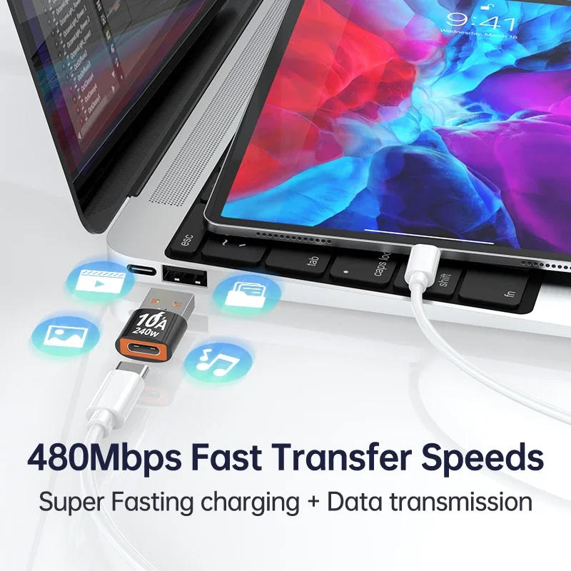 OTG Adapter 10A Type C To USB 3.0 For Xiaomi Samsung iphone Macbook Usbc To A Fast Charging Data Transfer