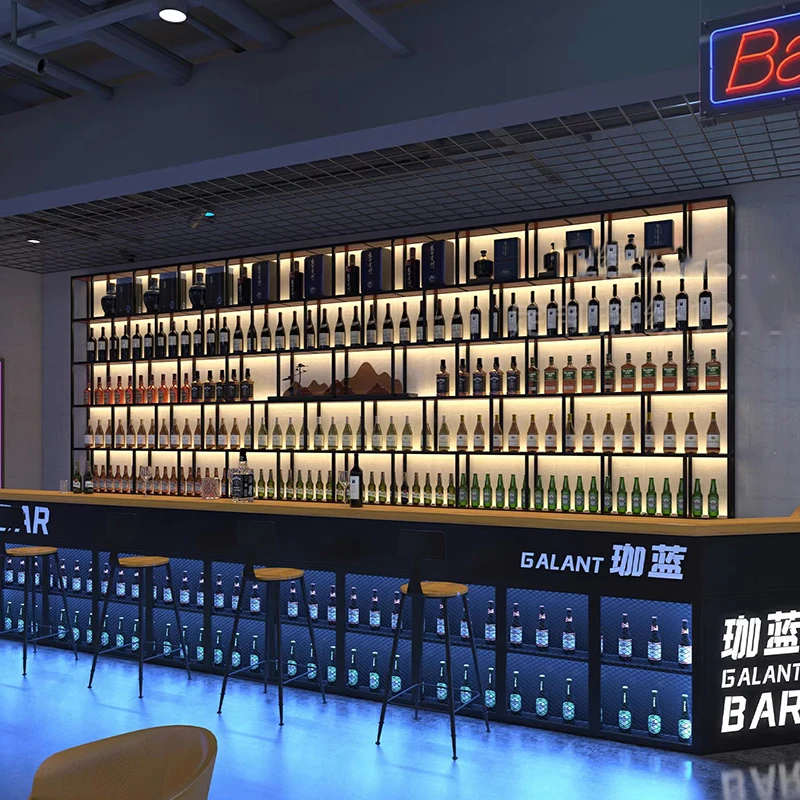 

Wall Mount Art Bar Cabinet Large Iron Modern Storage Kitchen Display Luxury Lattice Organizer Wine Rack Houses Szafka Furniture