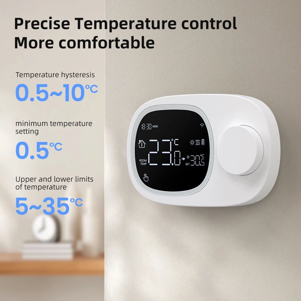 Smart Thermostat Temperature Controller AVATTO Tuya WiFi Heating/Cooling Water Gas Boiler Low Power Battery Alexa Google Home