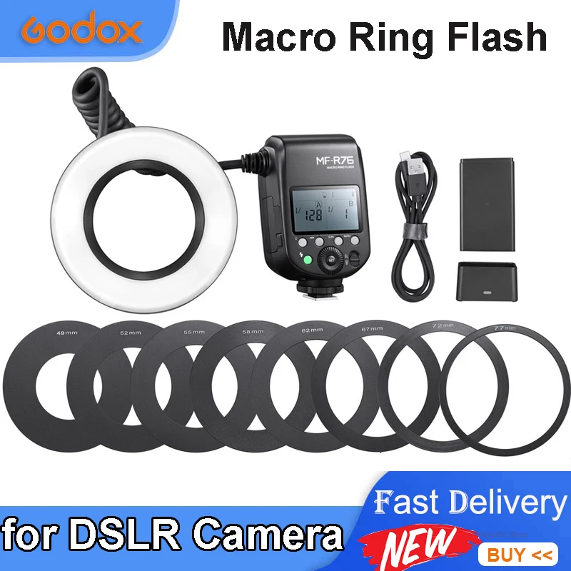 Godox Mfr76 Ring76 5000k Macro Led Ring Light Macro Speedlite Flash