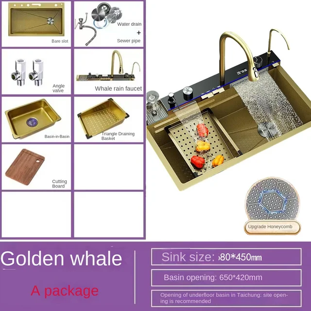 อ่างล้างจานครัวแบบชามเดี่ยวขนาดใหญ่ ทำด้วยมือ ผลิตจากสแตนเลส 304 ยี่ห้อ Golden Whale พร้อมหน้าจอแสดงผลดิจิตอล สำหรับขายส่ง 6 อ่างล้างจานครัวแบบชามเดี่ยวขนาดใหญ่ ทำด้วยมือ ผลิตจากสแตนเลส 304 ยี่ห้อ Golden Whale พร้อมหน้าจอแสดงผลดิจิตอล สำหรับขายส่ง 6