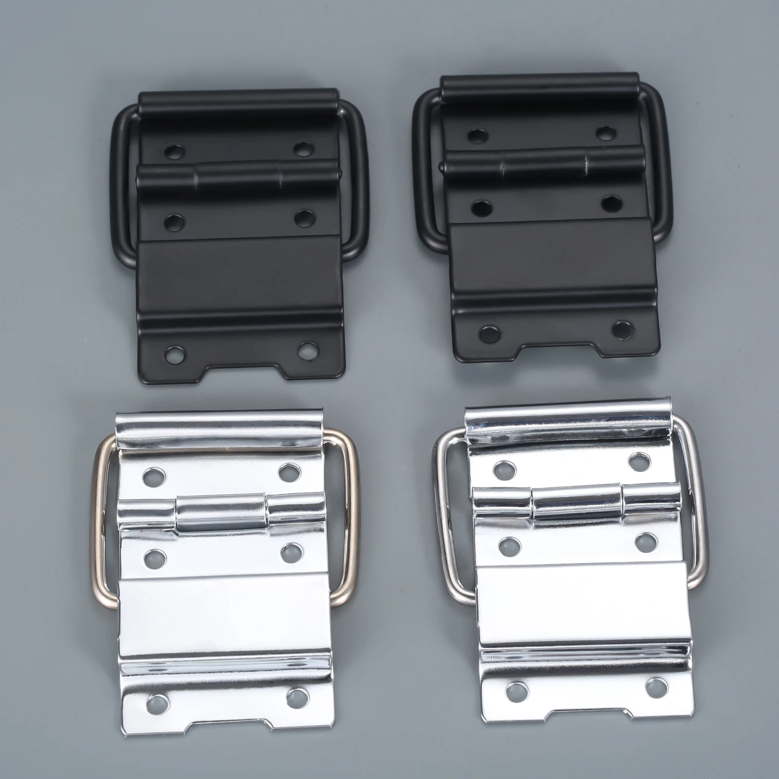 Cabinet Hinges 2Pcs Sliver/Black Flight Case Doors Tool Boxes Lockers Support Hinge Suitcase Fitting Air Box Accessories 6 Hole