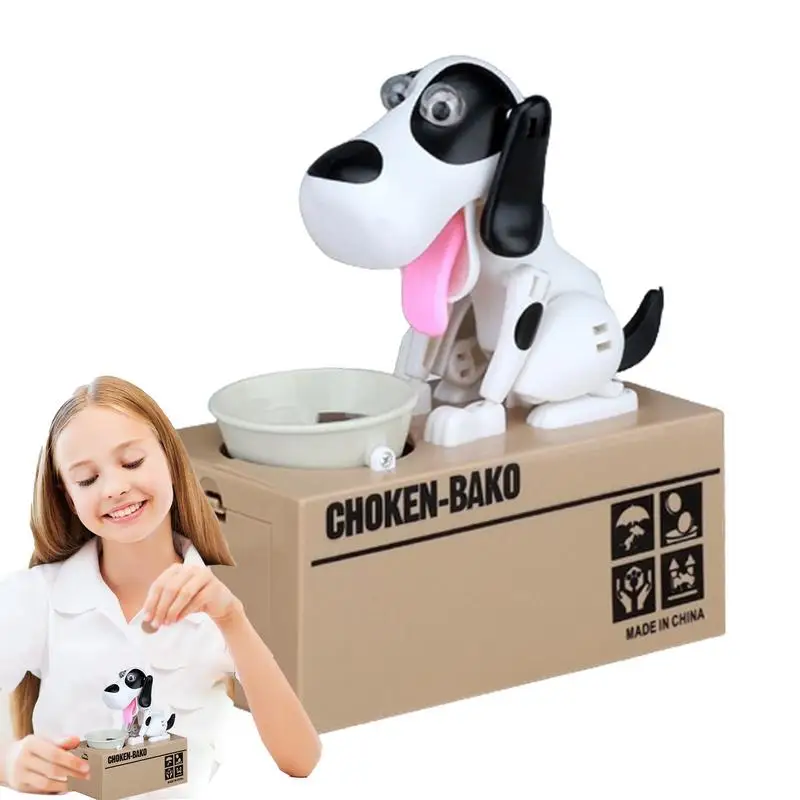 

Автоматическая копилка, Роботизированная Коробка для денег с рисунком собаки, крадущей монеты, Электронные банки, креативный подарок для детей