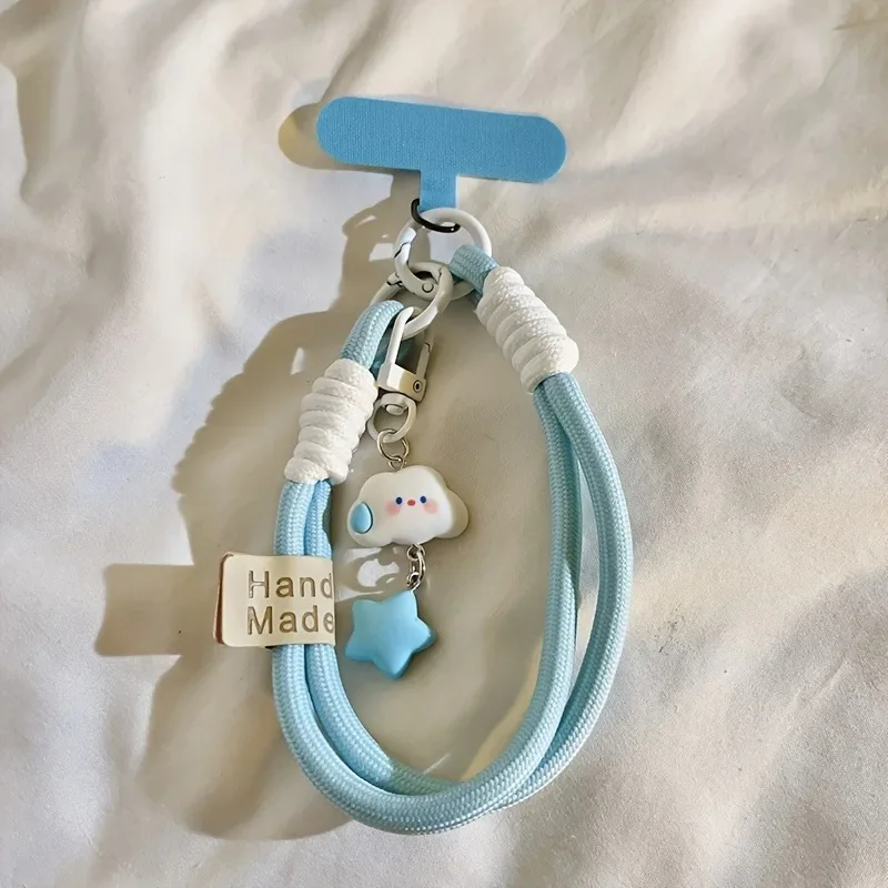 New Colourful Mobile Phone Strap Short Wrist Strap Clouds Star Charm Keychain Camera Chain Lanyard Universal Phone Case Lanyard 6