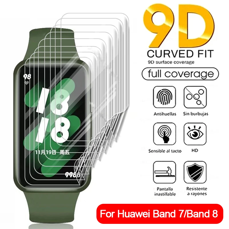 

1-10 шт. мягкая прозрачная пленка для смарт-браслета Huawei Band 7/Band 8, полное покрытие, защита экрана, не стекло для Huawei Band7 Band8