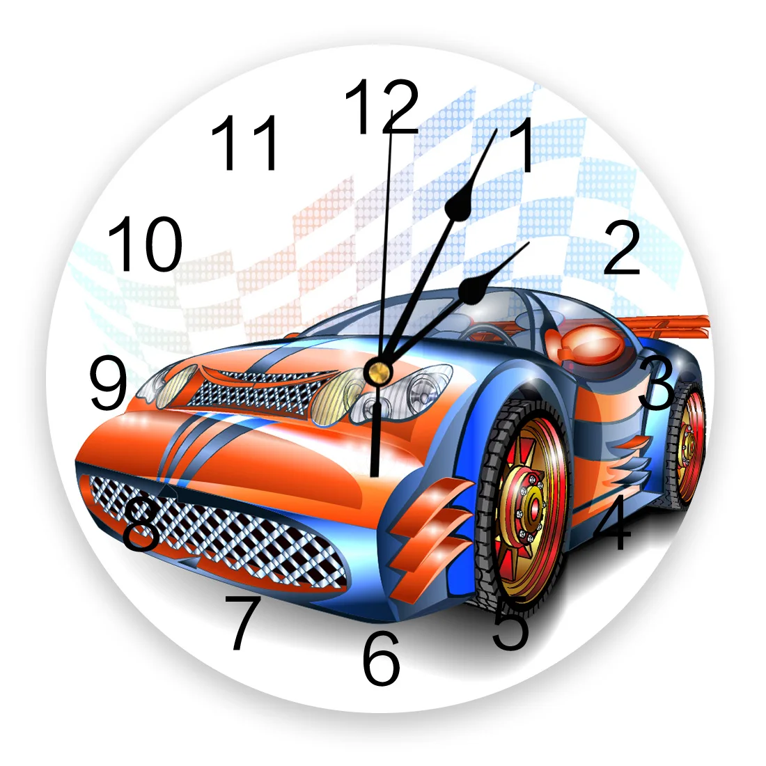 Auto Orange Race Speed Race Racing Car Grande Orologio Da Parete Sala Da Pranzo Ristorante Cafe Decor Orologi Da Parete Rotondi Decorazione Della Casa