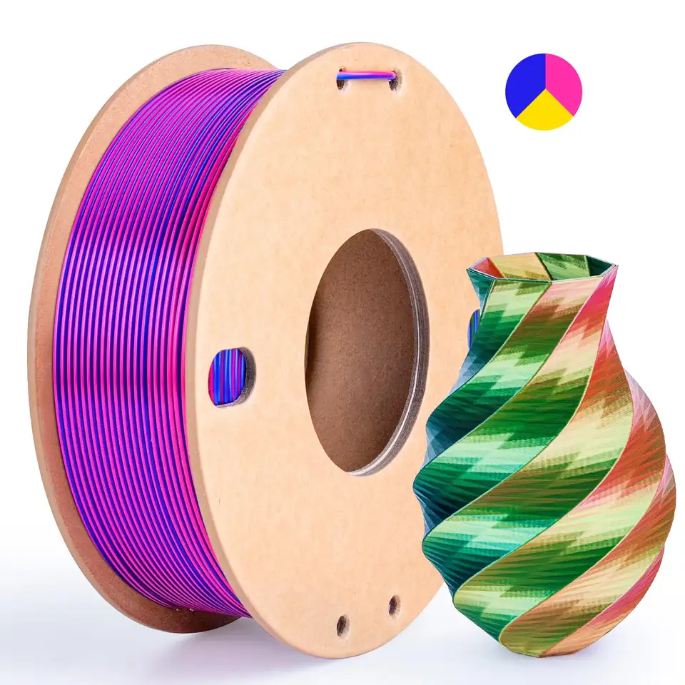 Three Color PLA Silk Filament 250g per Roll Net Weight, Suitable for FDM 3D Printers, 1.75mm Silk PLA 3D Printing Material. image 15