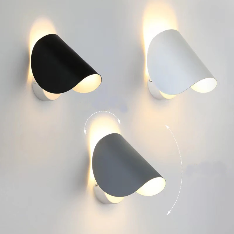 Nordic Modern Wall Lamp Living Room Bedroom Bedside Wall Lamp Aisle Study Staircase Rotatable Light Background