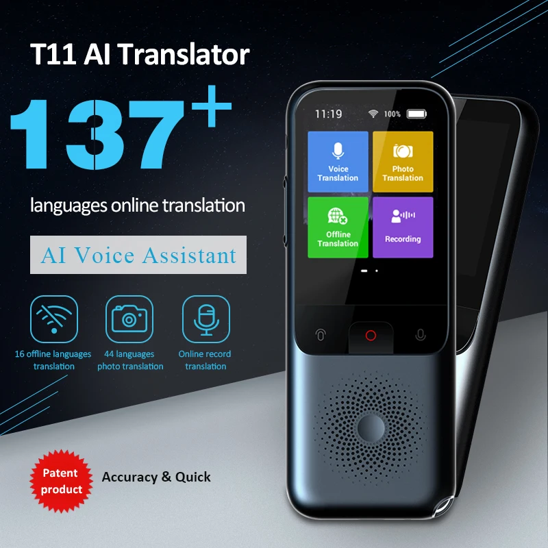 

T11 Portable Smart Voice Translator 137 Languages Real-time Multi-Language Speech Interactive Offline Translator Business Travel