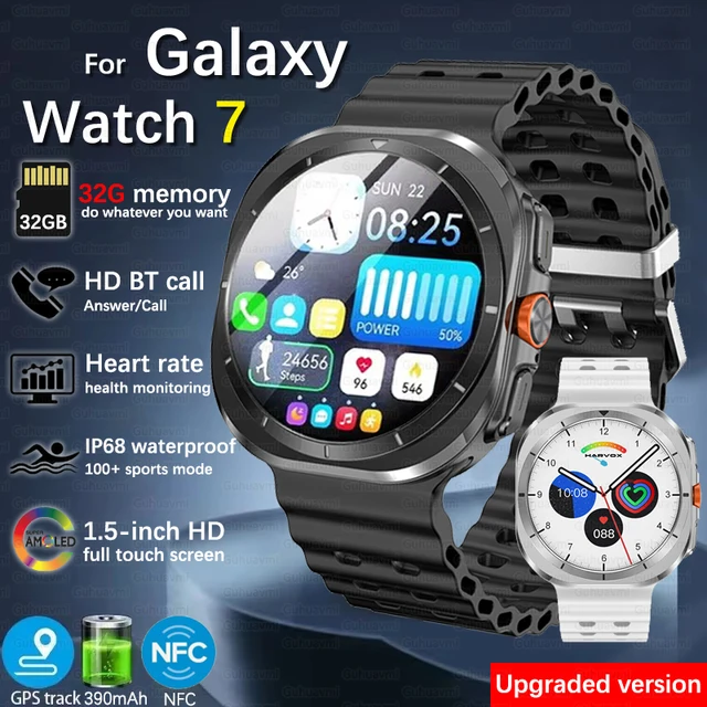 Для Samsung Galaxy Watch 7 Ultra Смарт-часы Мужские 32 ГБ Памяти NFC Bluetooth Вызов IP68 Водонепроницаемые спортивные часы на открытом воздухе Новые обновленные 1