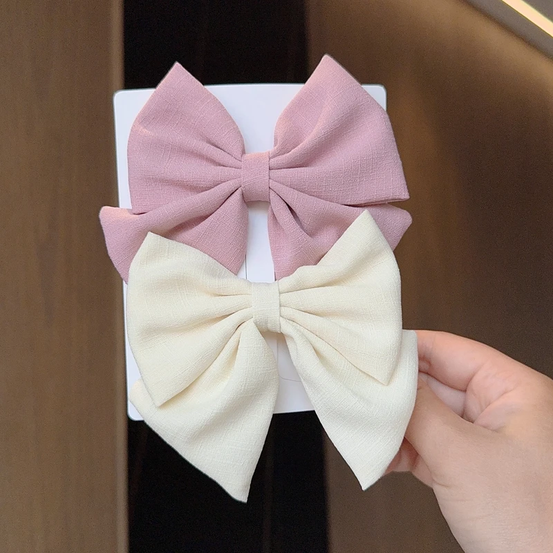 Solid Color Hair Bows Boutique With Clips For Girls Hairgrips Headwear Baby Hair Accessories Gift Baby Clips 2Pcs/lot hair clips hair accessories