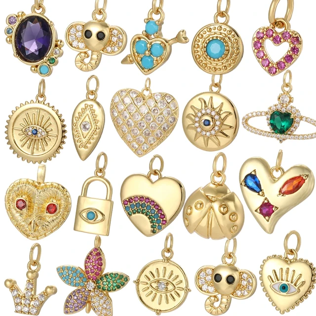 Sun Star Red Heart Cute Charms for Jewelry Making Supplies Designer Evil  Blue Eye Butterfly Flower Diy Earings Bracelet Necklace