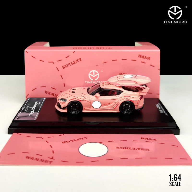 

Время Micro 1/64 Supra серебристо-розовая свинка литая модель автомобиля
