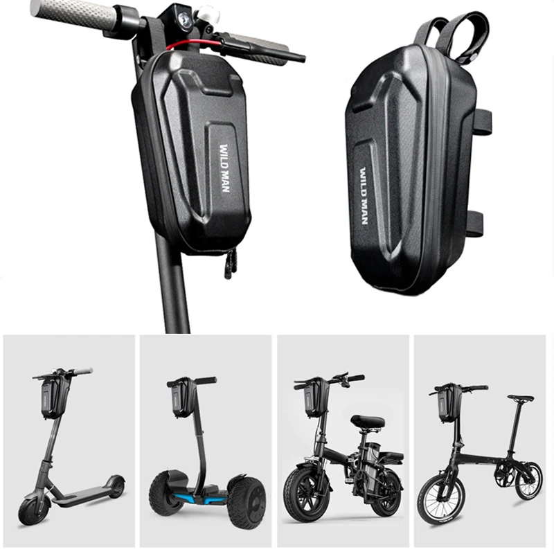 

WILD MAN Electric Scooter Bag EVA Hard Shell Cycling Bag Waterproof Reflective Bicycle Tools Bag Large Capacity Mtb Accessories