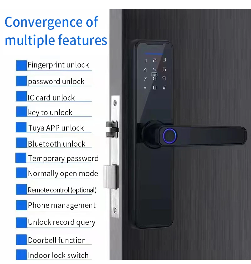 Tuya Electric Intelligent Lock App/Biometric Fingerprint/RFID Card/Temporary Pas