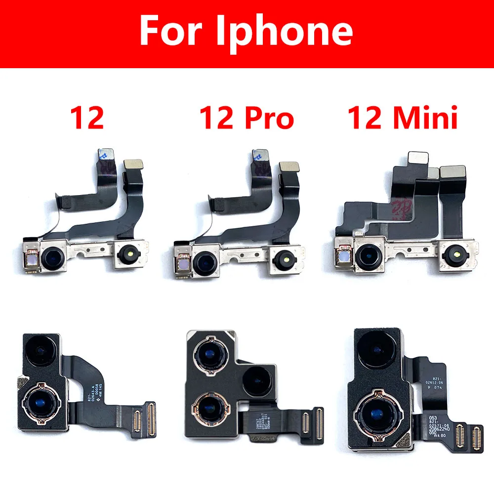 

New Front Camera Flex Cable For iPhone 12 13 Pro Max mini Rear Back Main Camera Flex Cable Repair Parts
