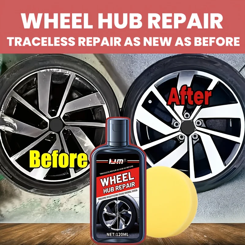 Wheel Hub Repair Kit Includes Polishing Agent Suitable for Scratch Wear and Discoloration Repair Refurbish Rims Remove wheel repair kit