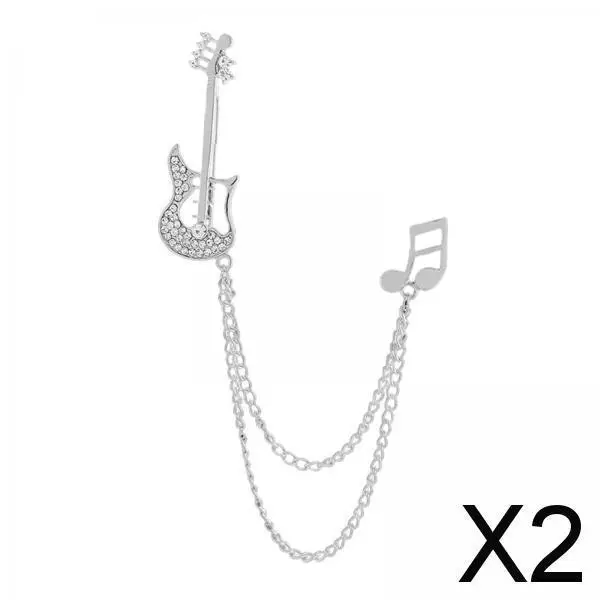 2xMusic Note Brooch Pin Breastpin Jewelry for Men Husband Decoration Lapel Pin