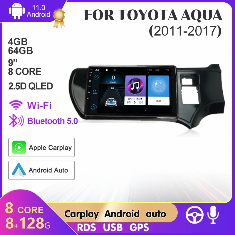 

Android 11 Car 4G WIFI Radio Navigation GPS For Toyota Aqua Prius C 2011-2017 Multimedia Player Radio 2Din DVD Carplay