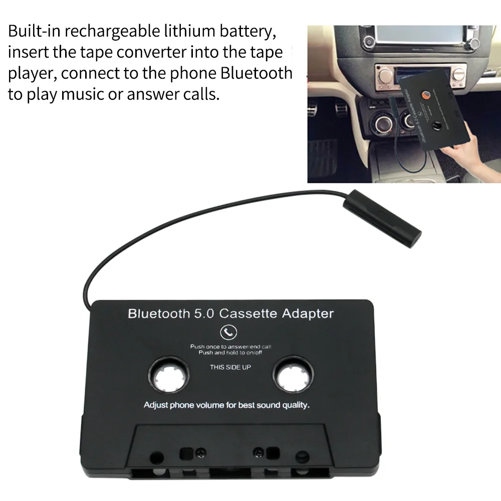Car Cassette Bluetooth-compatible 5.0 Adapter Converter Car Tape Audio Cassette Aux Stereo Music Adapter Mic bluetooth audio converter cassette player converter