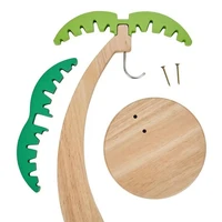 Wooden Banana Rack Hanging Kitchen Rack Simulated Leaf Decorative Fruit Vertical Storage Rack with Hook Kitchen Decoration 6