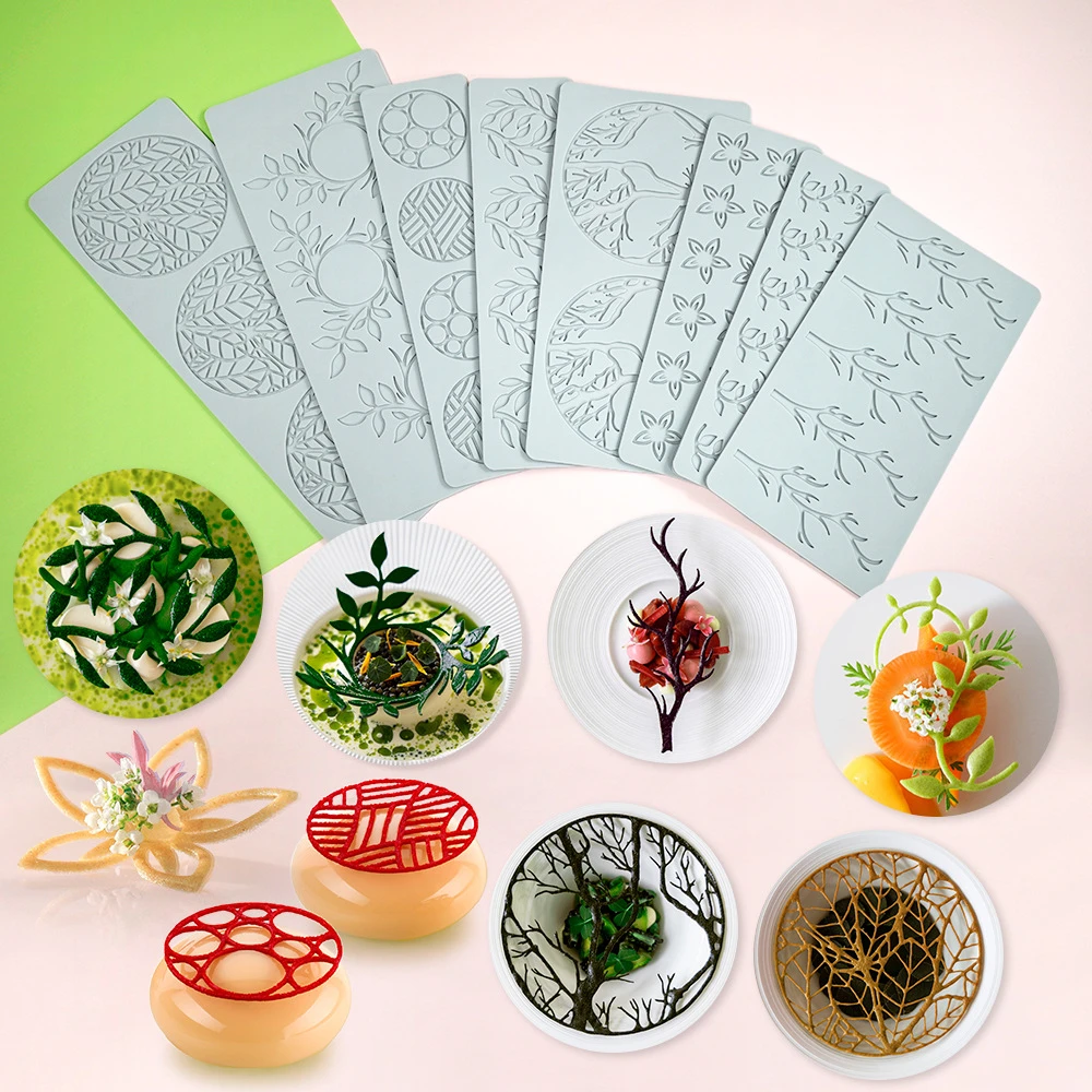 Foglia Cerchio Anello Zucchero Flipping Pizzo Pad Rami Di Albero Verdura Cibo Occidentale Decorazione Cucina Molecolare Cottura Stampo In Silicone